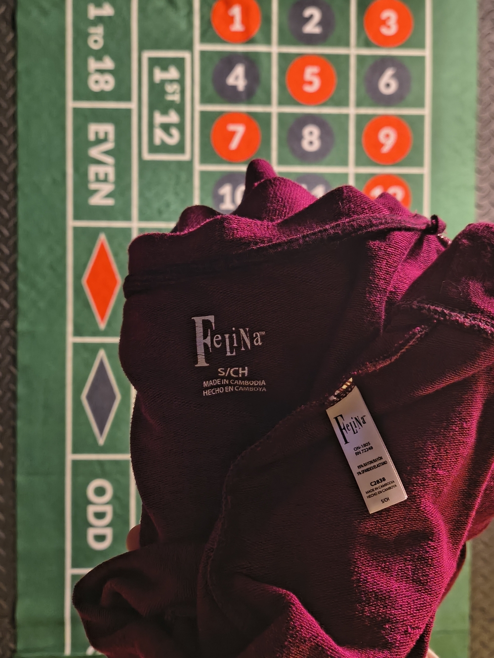 Felina Burgundy Black Heathered Lounge Top Long Sleeve Womenâs Small - Picture 14 of 15